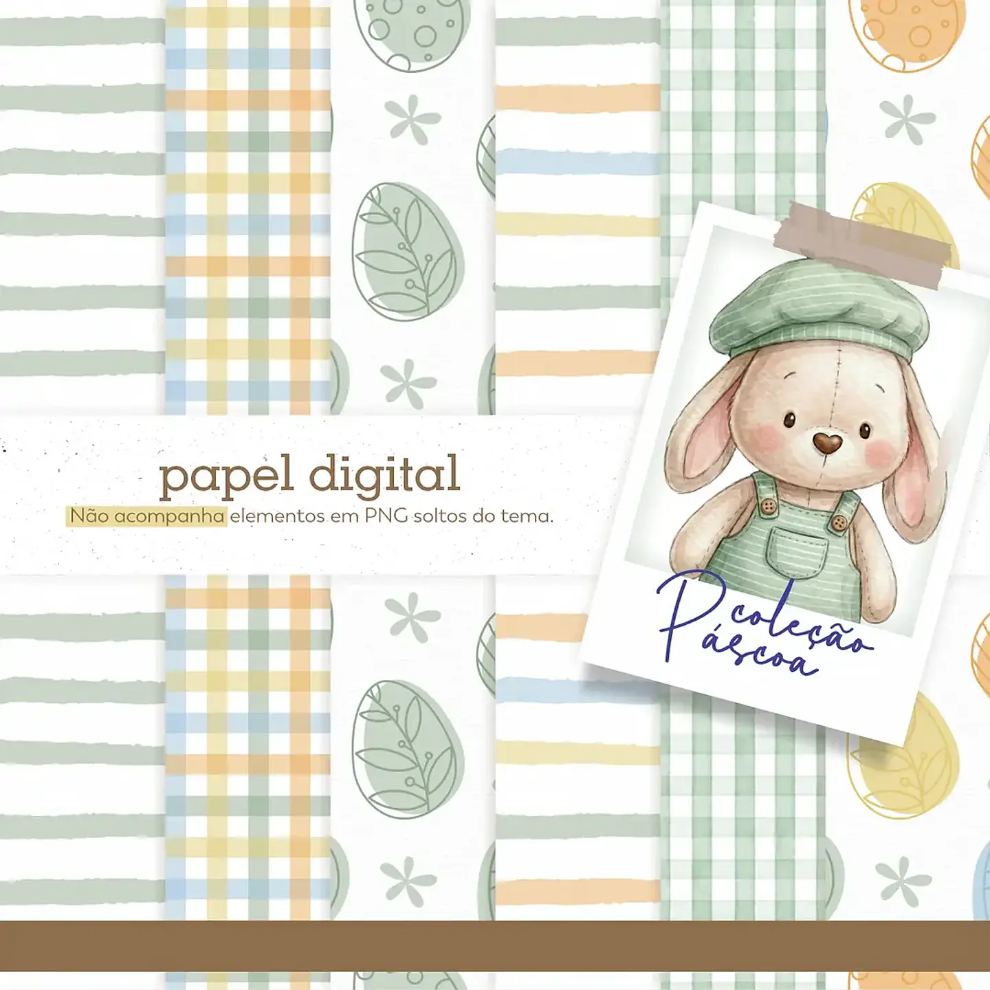 Kit Digital Pásscoa Papéis Verde 1