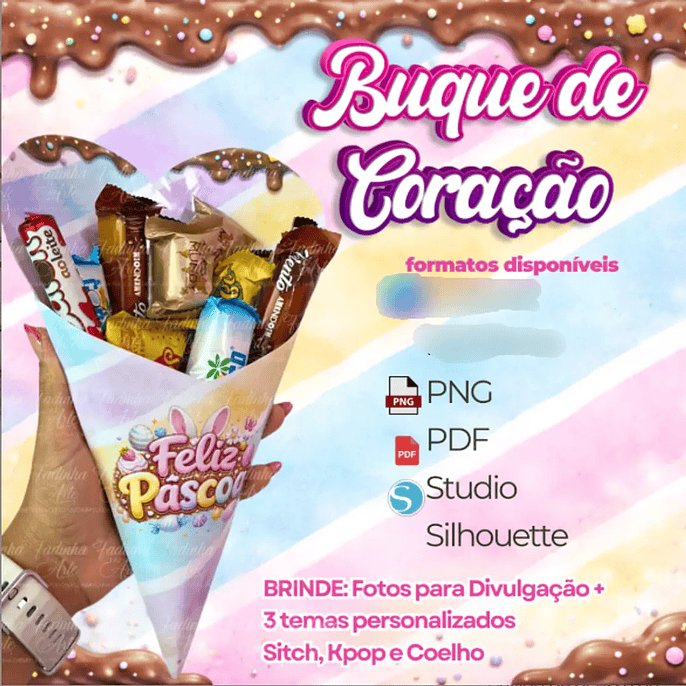 Arquivo Páscoa Buquê de Coração 1