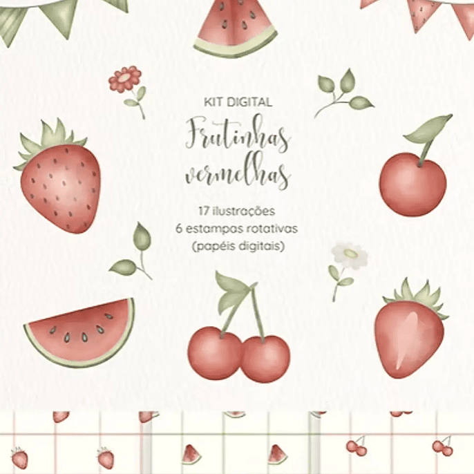 Kit Digital Frutinhas Vermelhas 1