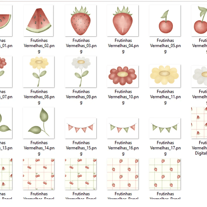 Kit Digital Frutinhas Vermelhas 2