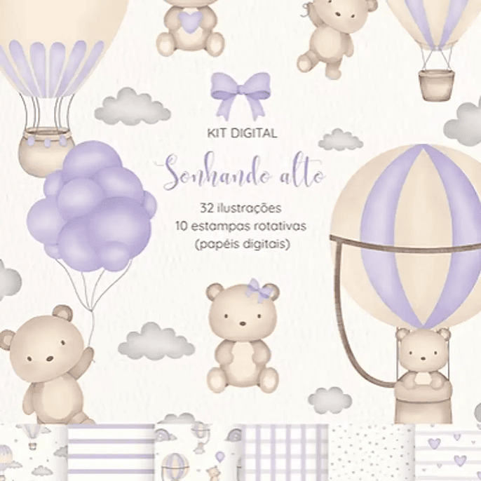 Kit Digital Sonhando Alto Lilás 1