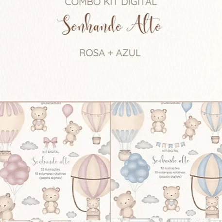 Kit Digital Sonhando Alto Rosa e Azul 1