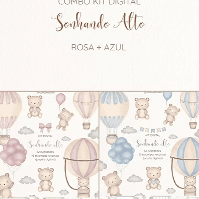 Kit Digital Sonhando Alto Rosa e Azul 1