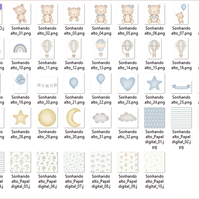 Kit Digital Sonhando Alto Rosa e Azul 2