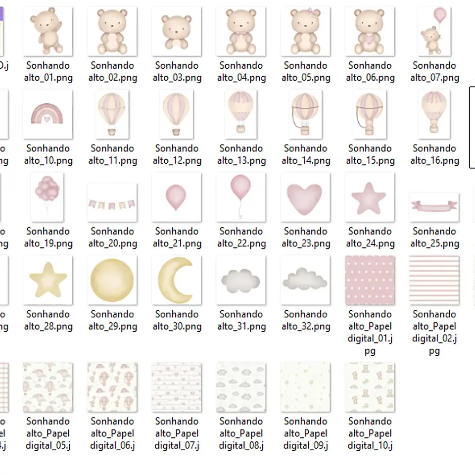 Kit Digital Sonhando Alto Rosa e Azul 3