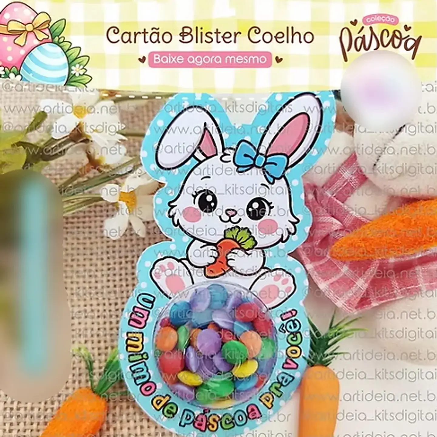 Arquivo Páscoa Cartão Blistter Coelho 1