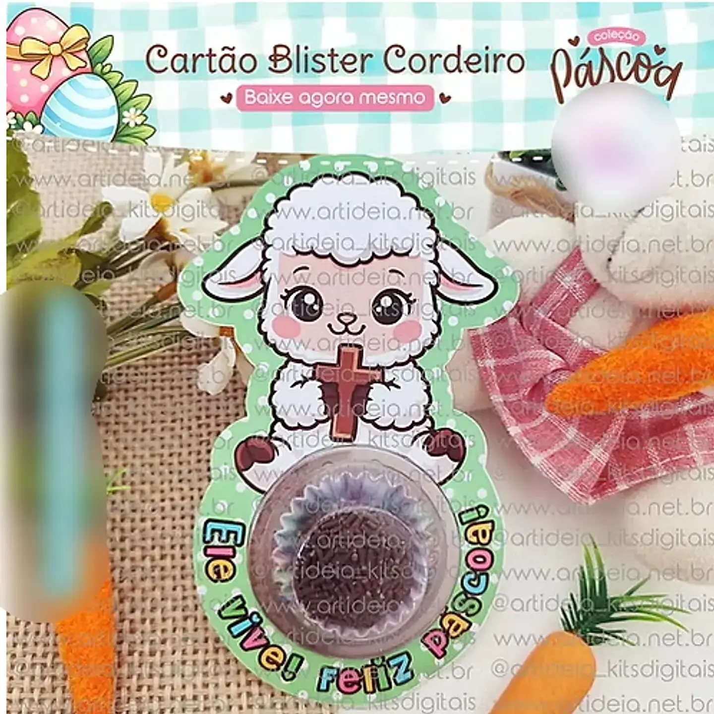 Arquivo Páscoa Cartão Blistter Cordeiro 1
