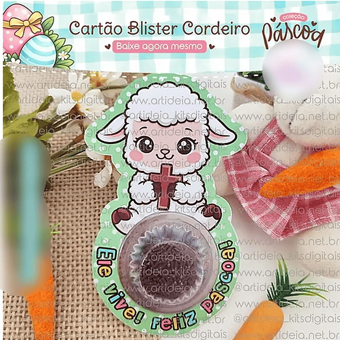 Arquivo Páscoa Cartão Blistter Cordeiro 1