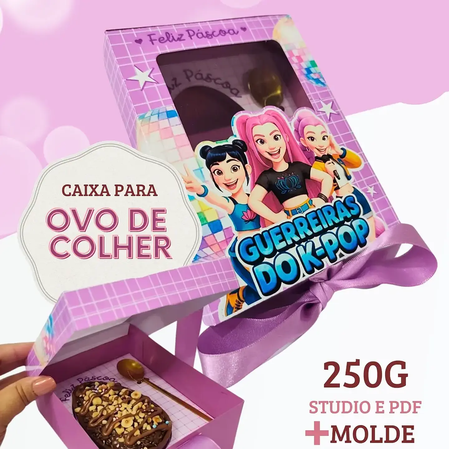 Arquivo Páscoa Caixa para Ovo de Colher Guerreiras do K-pop 1