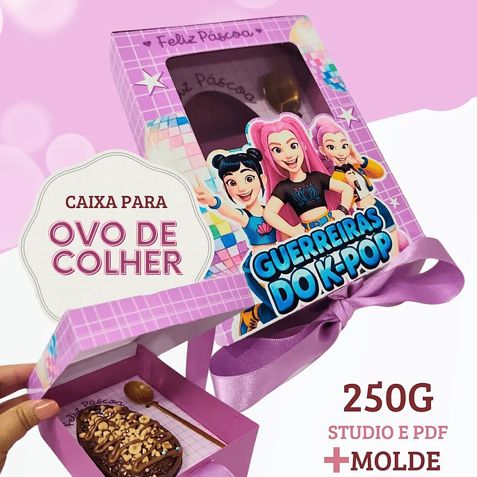Arquivo Páscoa Caixa para Ovo de Colher Guerreiras do K-pop 1