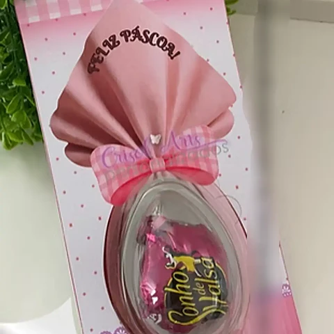 Arquivo Páscoa Rosa Card Blister Ovo de 50g