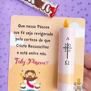 Arquivo Páscoa Card Vela Baton de Chocolate