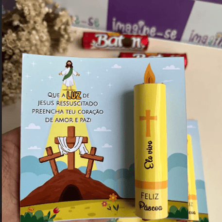 Arquivo Páscoa Card Adesivo Baton de Chocolate 1