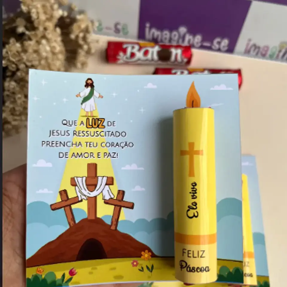 Arquivo Páscoa Card Adesivo Baton de Chocolate 1