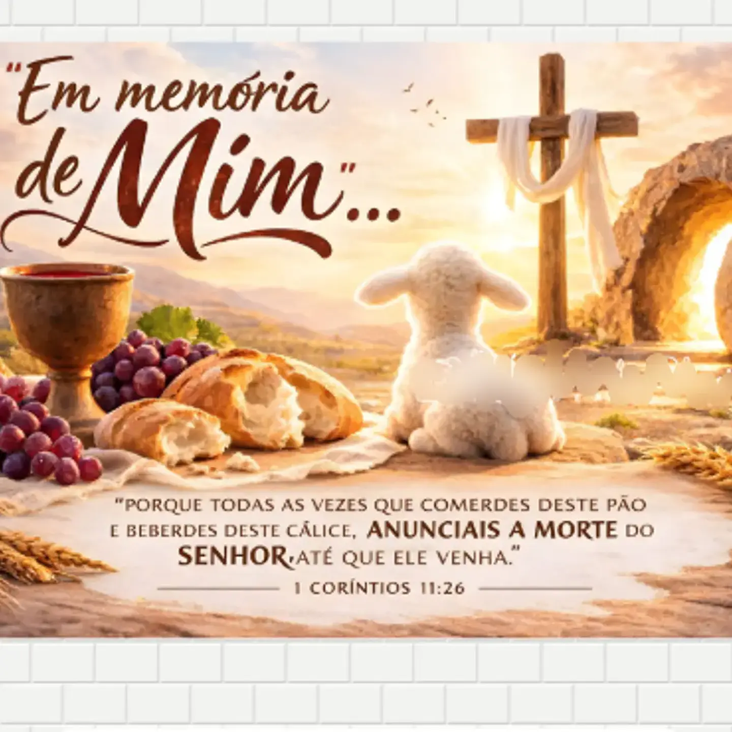 Arquivo Páscoa Cristã Painel para Mural 25 Folhas Em Memória de Mim 1
