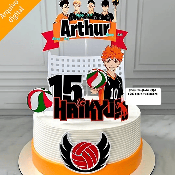 Arquivo Topo de Bolo Anime Vôlei 1
