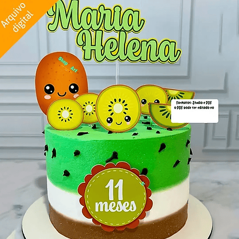 Arquivo Topo de Bolo Frutinhas Kiwi