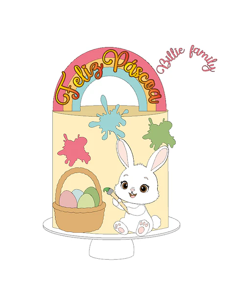 Arquivo Páscoa Topo de Bolo Coelho Pintor