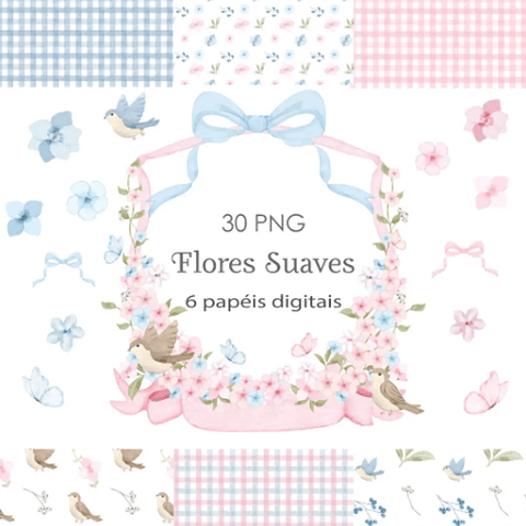 Kit Digital Flores Suaves