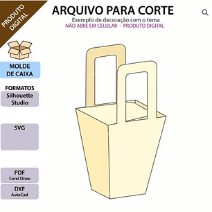 Arquivo Molde Cesto de Pipoca