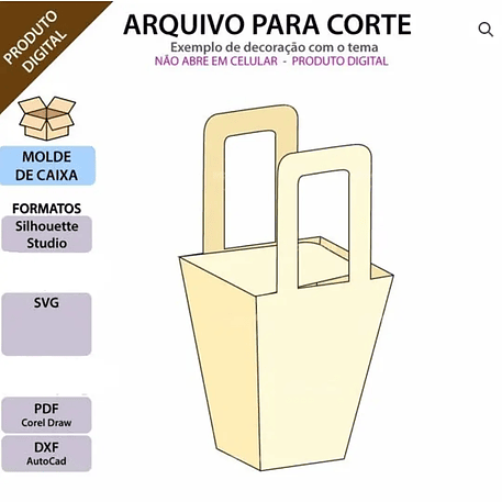 Arquivo Molde Cesto de Pipoca 1