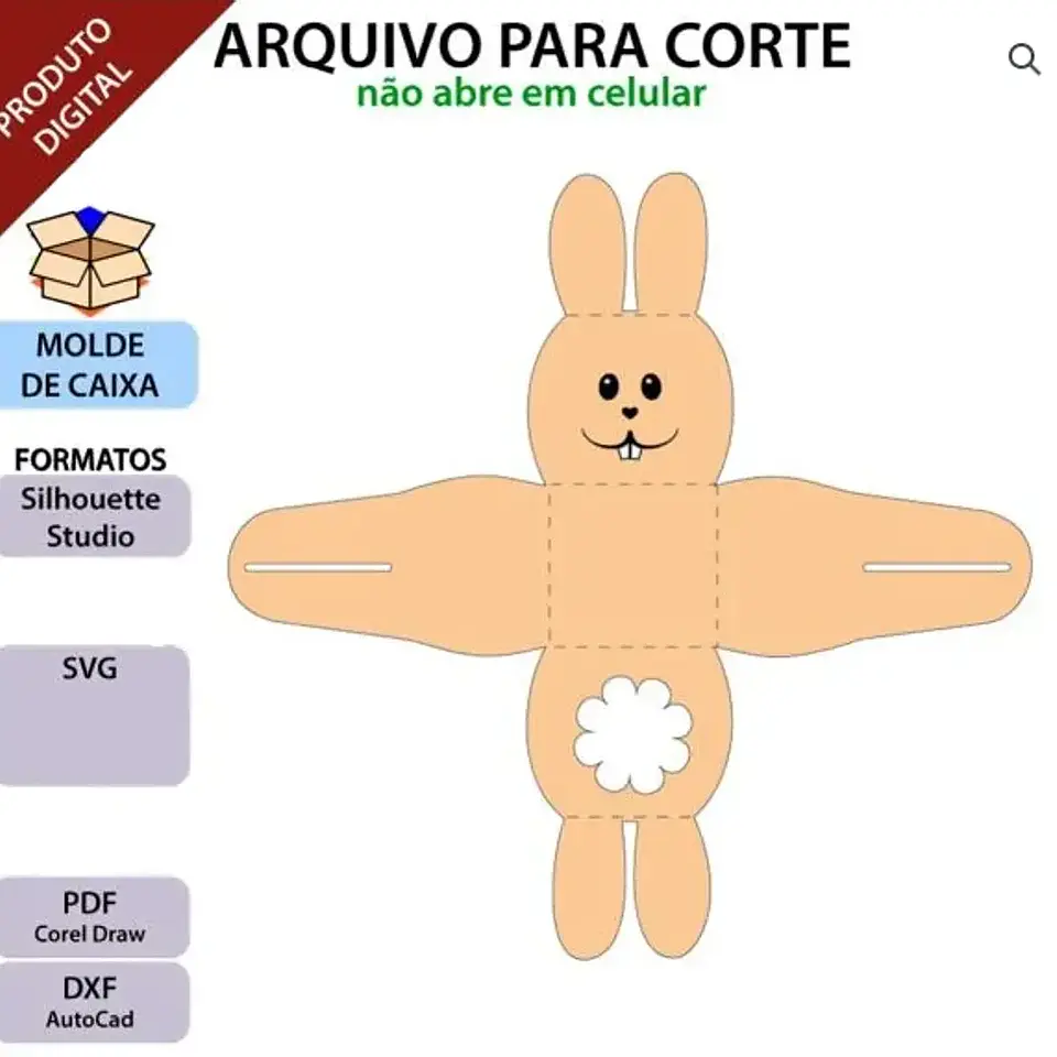Arquivo Páscoa Molde Caixinha Alfajor 1
