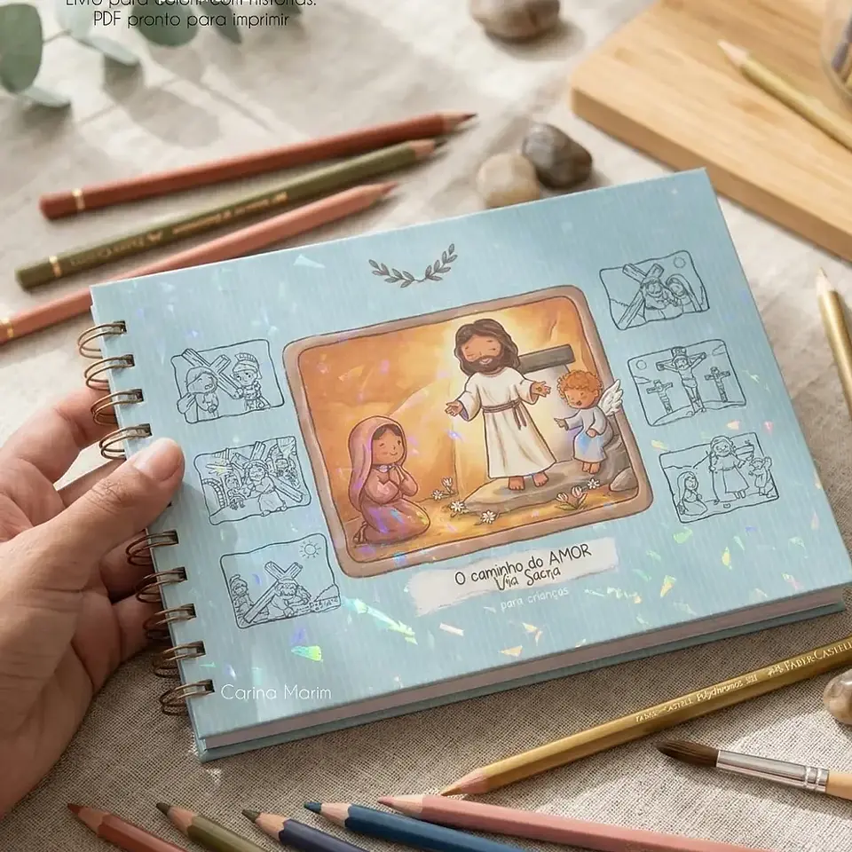 Arquivo Páscoa Livro de Colorir A5 A Caminho do Amor Via Sacra para Crianças 1