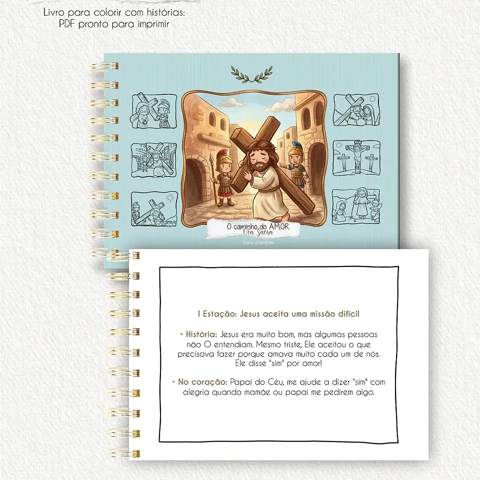 Arquivo Páscoa Livro de Colorir A5 A Caminho do Amor Via Sacra para Crianças 3