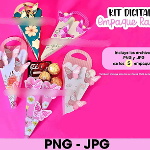 Arquivo Embalagem de Cone Buquê Flores