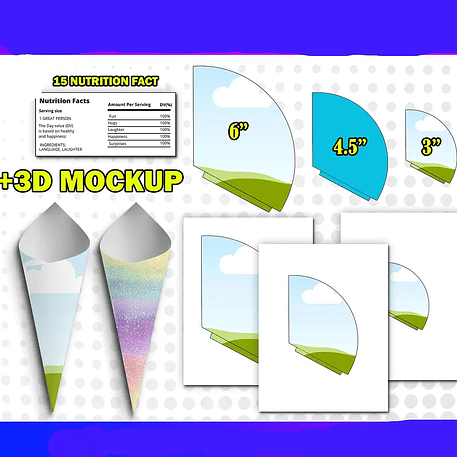 Arquivo Pack Moldes de Cone de Papel 1