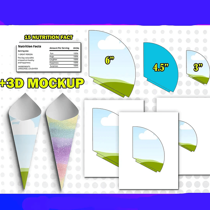 Arquivo Pack Moldes de Cone de Papel 1