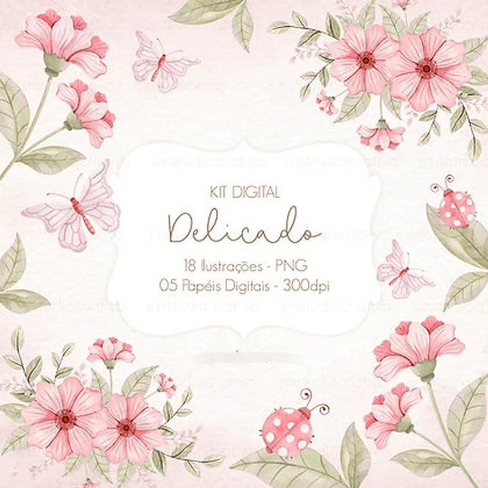 Kit Digital Floral Delicado 1