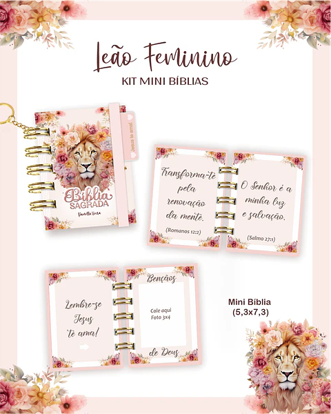 Arquivo Kit Mini Bíblia Leão Feminino