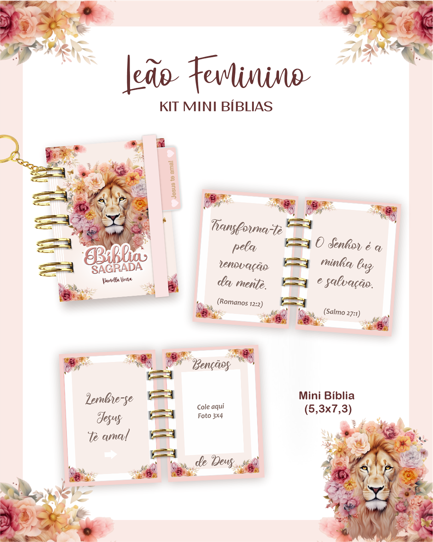 Arquivo Kit Mini Bíblia Leão Feminino 1