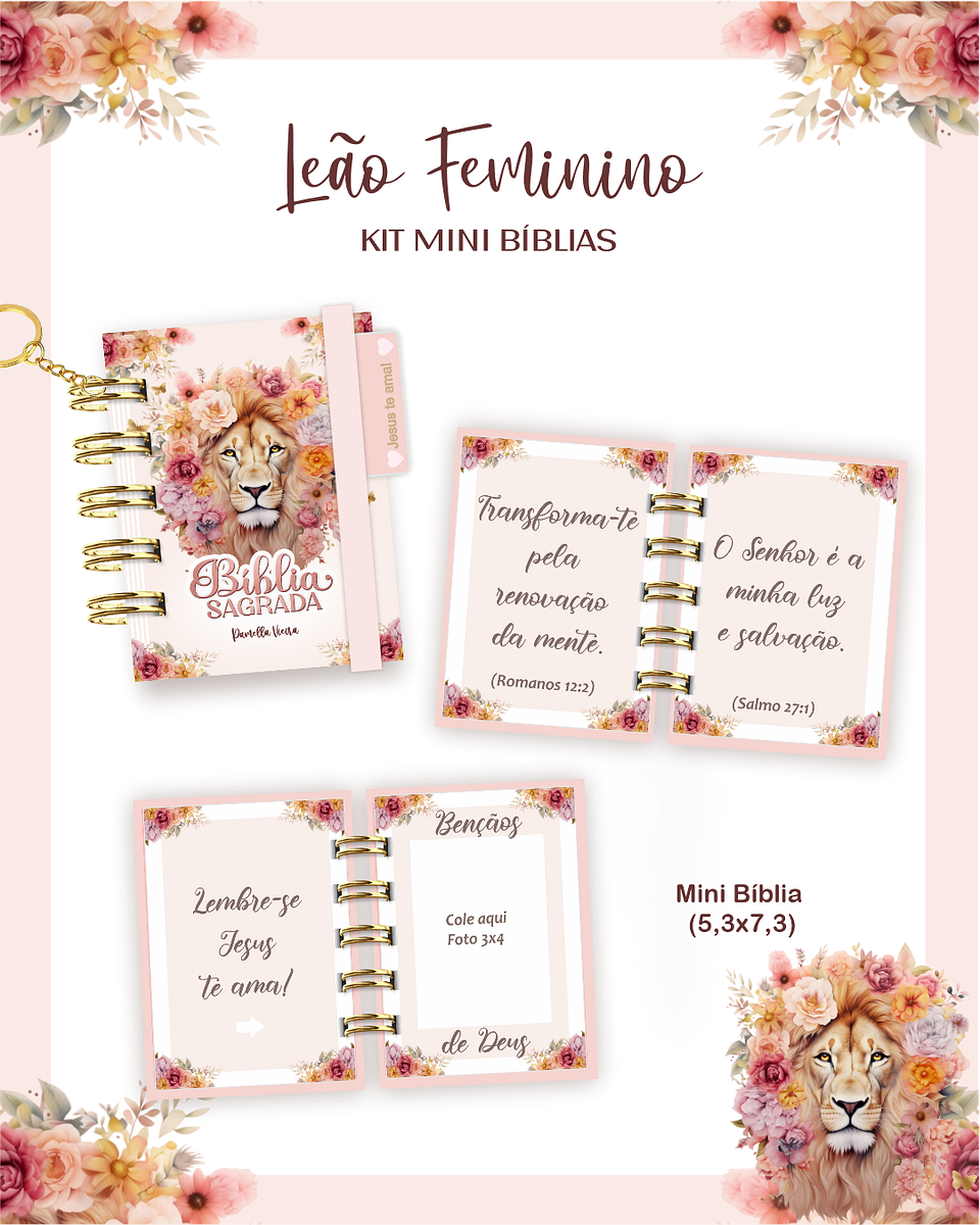 Arquivo Kit Mini Bíblia Leão Feminino 1