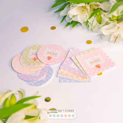 Arquivo Dia das Mães Adesivo Tag Chaveiro Botton