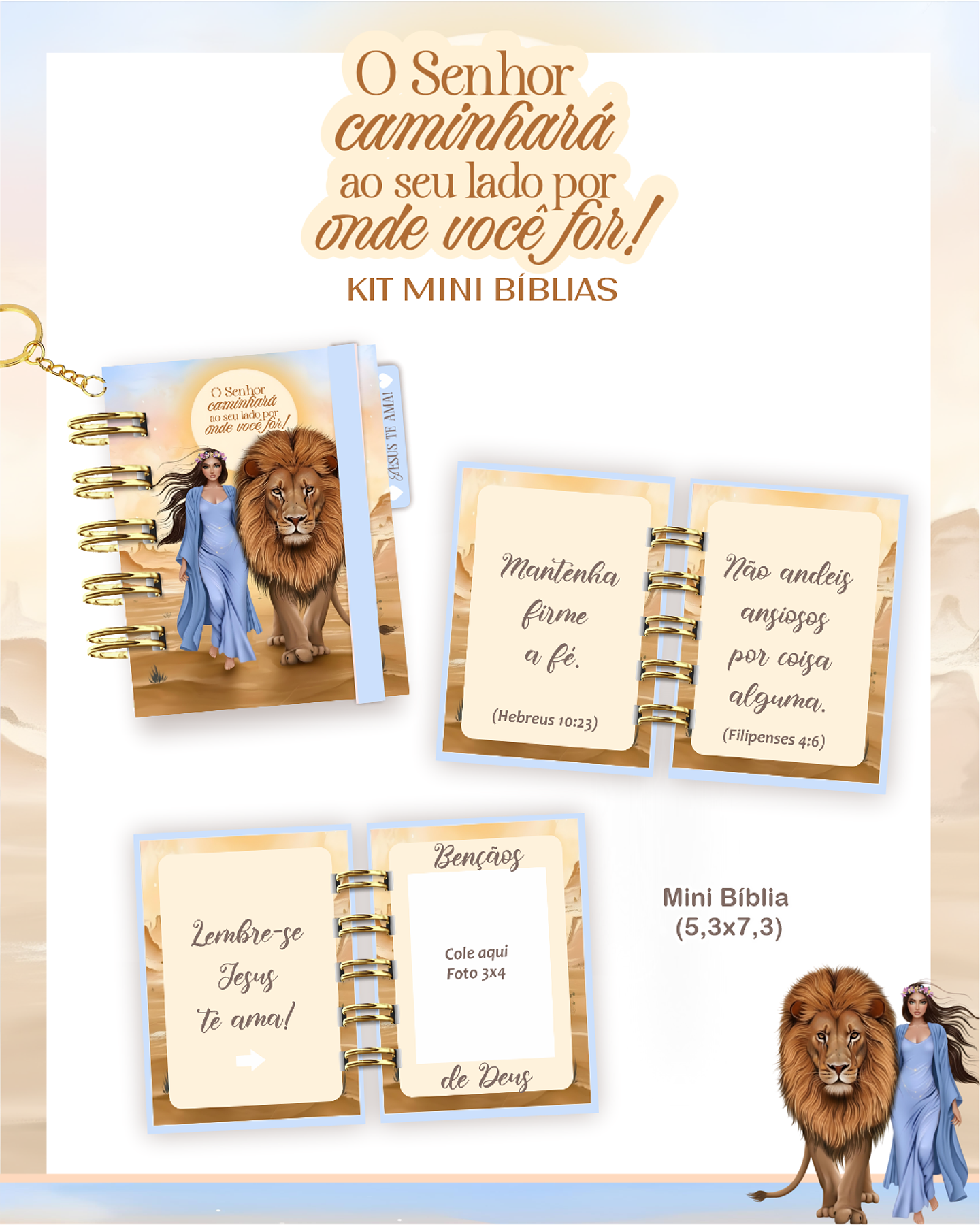 Arquivo Kit Mini Bíblia O Senhor Caminhará ao Seu Lado Feminino 1