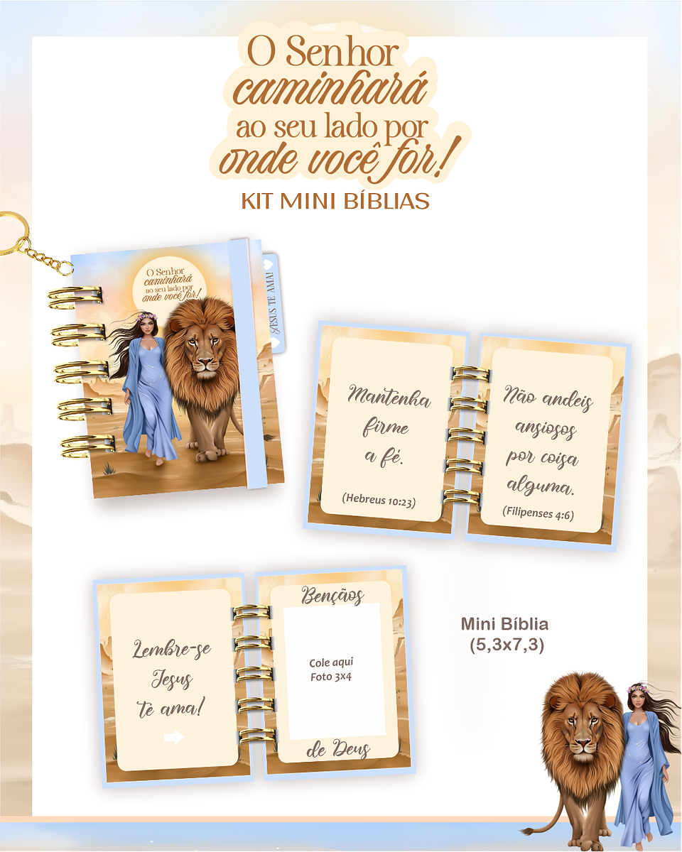 Arquivo Kit Mini Bíblia O Senhor Caminhará ao Seu Lado Feminino 1