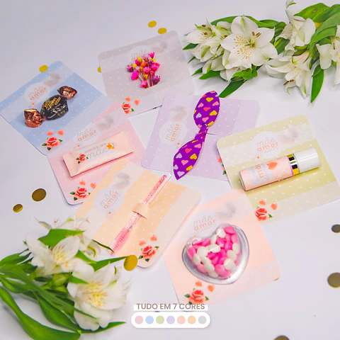 Arquivo Dia das Mães Cards (balinha, escovinha, caneta, lixa, blister, mensagem)