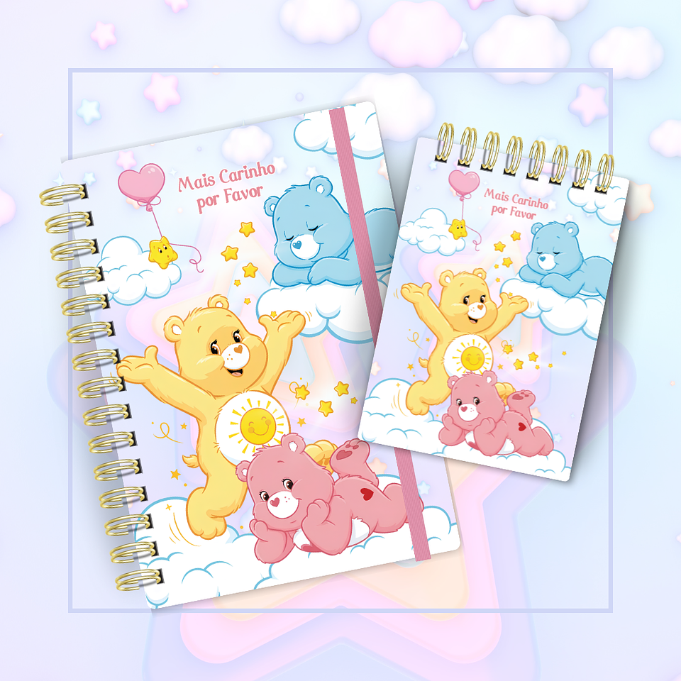 Arquivo Caderno Pautado A5 + Bloquinho A6 - Ursinhos Carinhosos 1