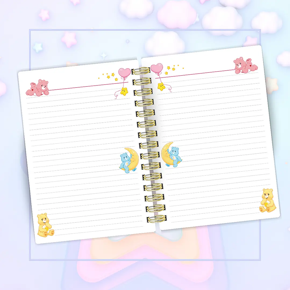Arquivo Caderno Pautado A5 + Bloquinho A6 - Ursinhos Carinhosos 3