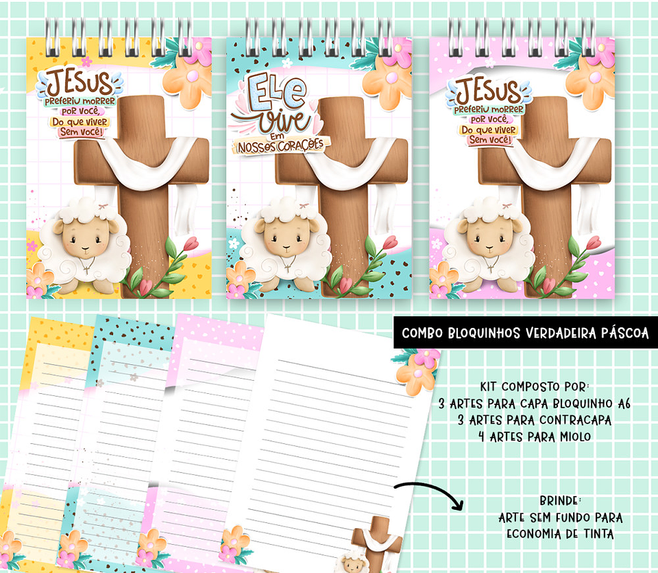 Arquivo Páscoa Cristã Bloquinhos Cute 1
