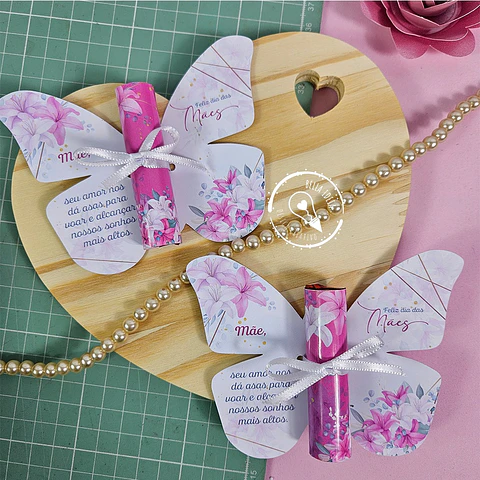 Arquivo Dia das Mães Cartão Batom Borboleta