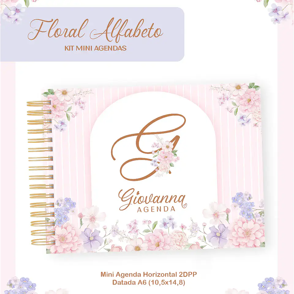 Arquivo Mini Agendas Floral Alfabeto 1