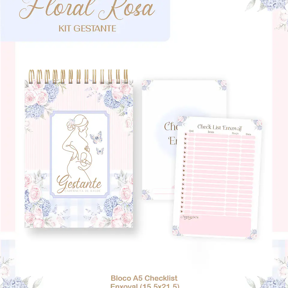 Arquivo Kit Gestante Floral Rosa 1