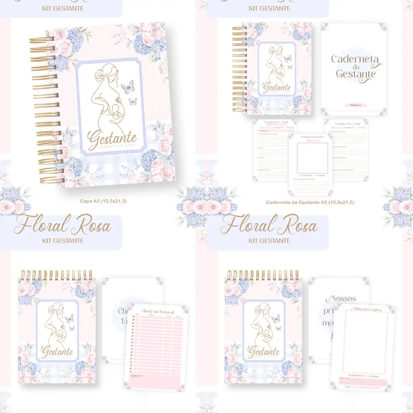 Arquivo Kit Gestante Floral Rosa 3