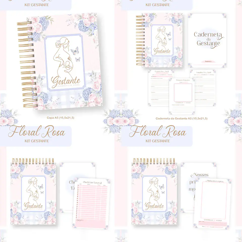 Arquivo Kit Gestante Floral Rosa 3