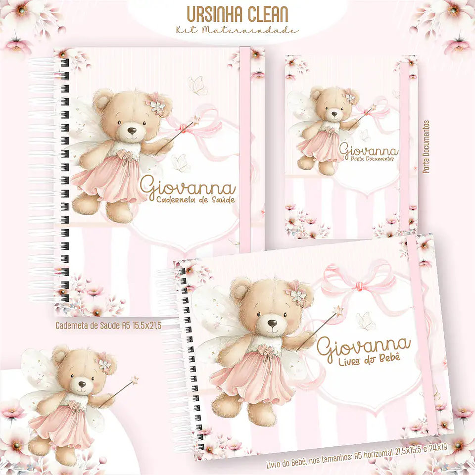 Arquivo Kit Maternidade Feminino Ursinha Clean 1