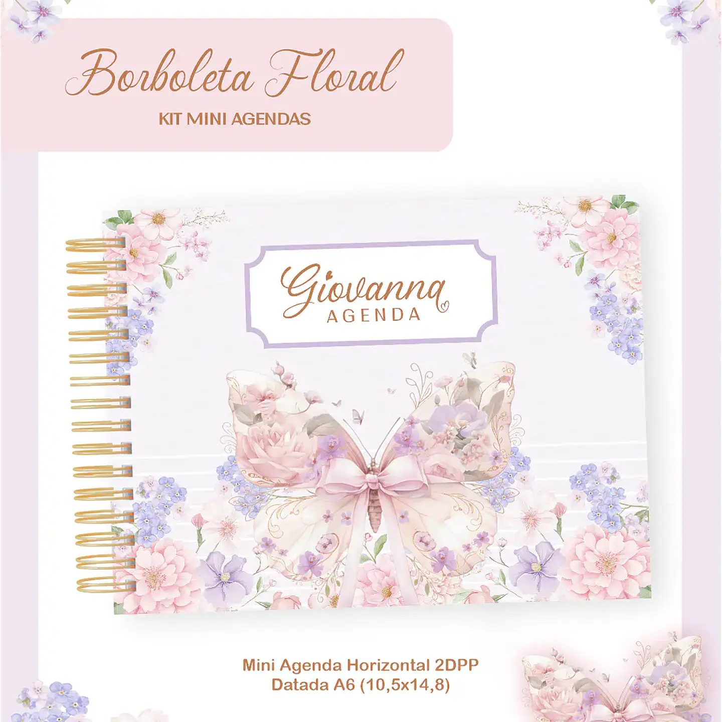 Arquivo Mini Agendas Borboleta Floral 1