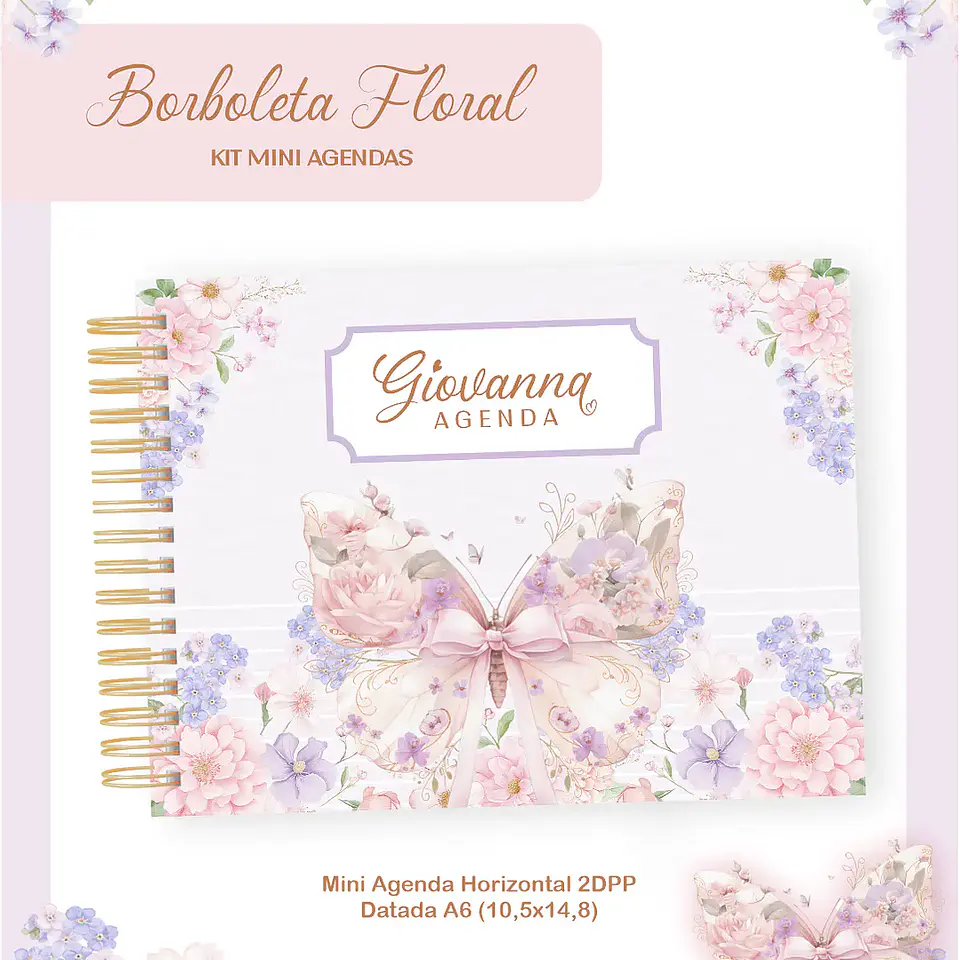 Arquivo Mini Agendas Borboleta Floral 1